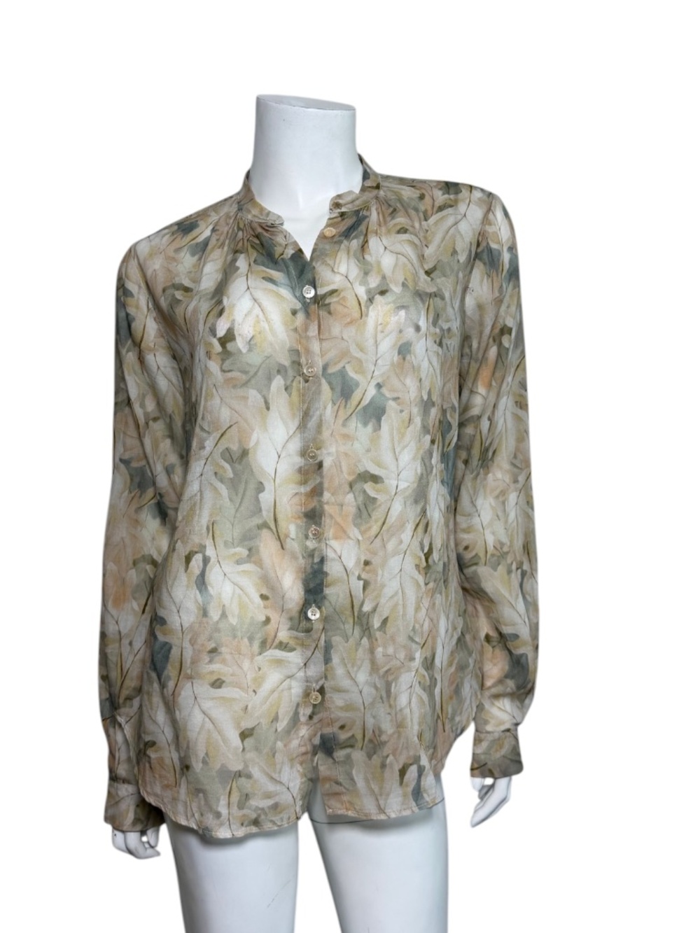 forte_forte Cotton Silk Floral Button-Front Blouse Size II M Made in Italy